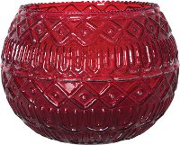 Red Pressed Glass Votive Holder Vase