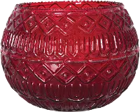 Red Pressed Glass Votive Holder Vase