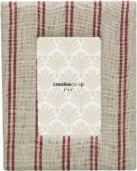 Red and White Fabric Photo Frame with French Stripe