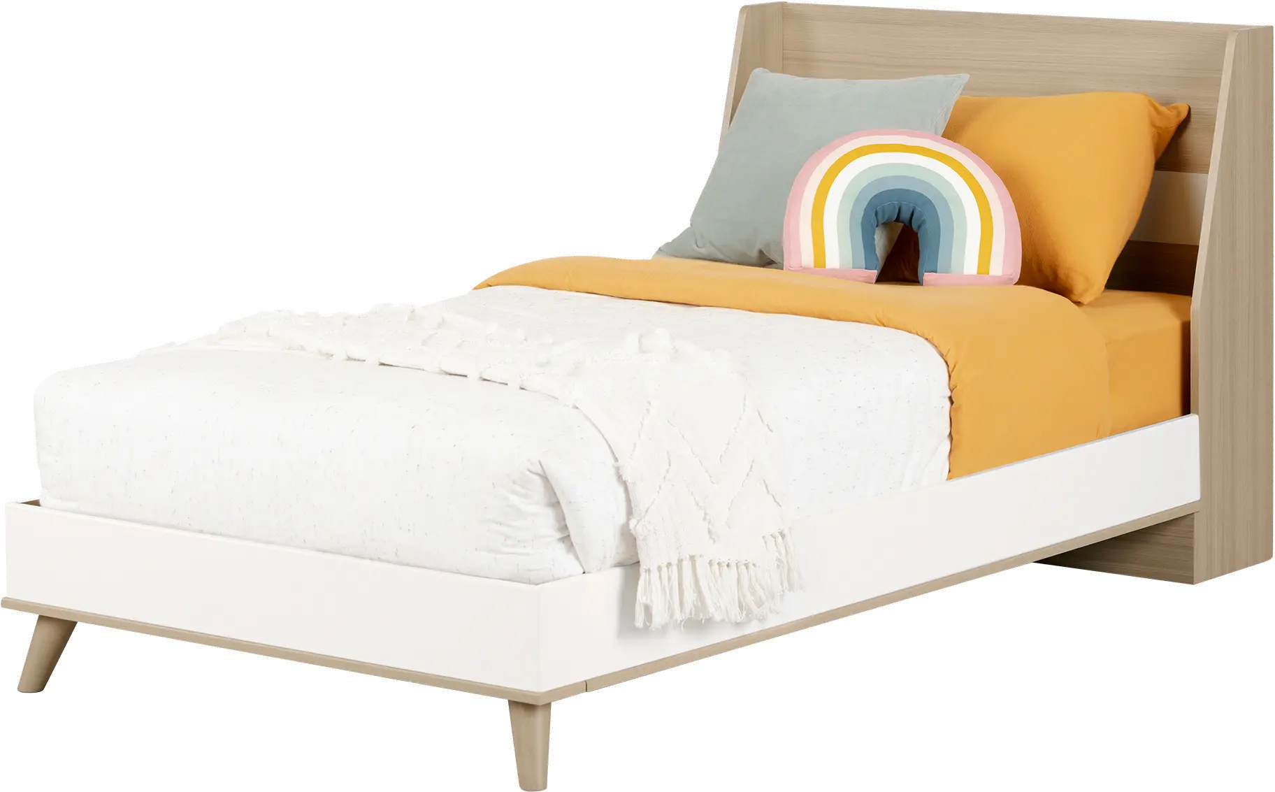 12174 Yodi Modern Soft Elm and White Twin Bed-5