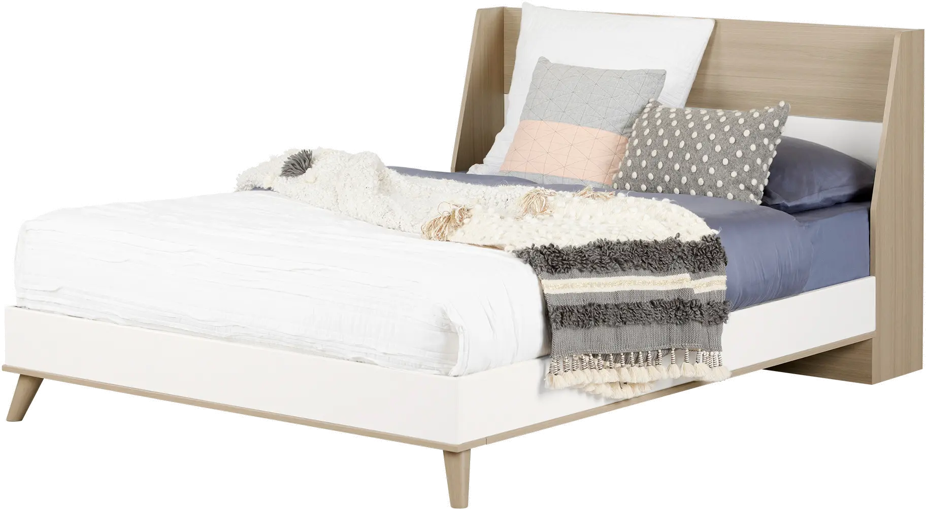 12175 Modern Soft Elm and White Full Bed - Yodi-5