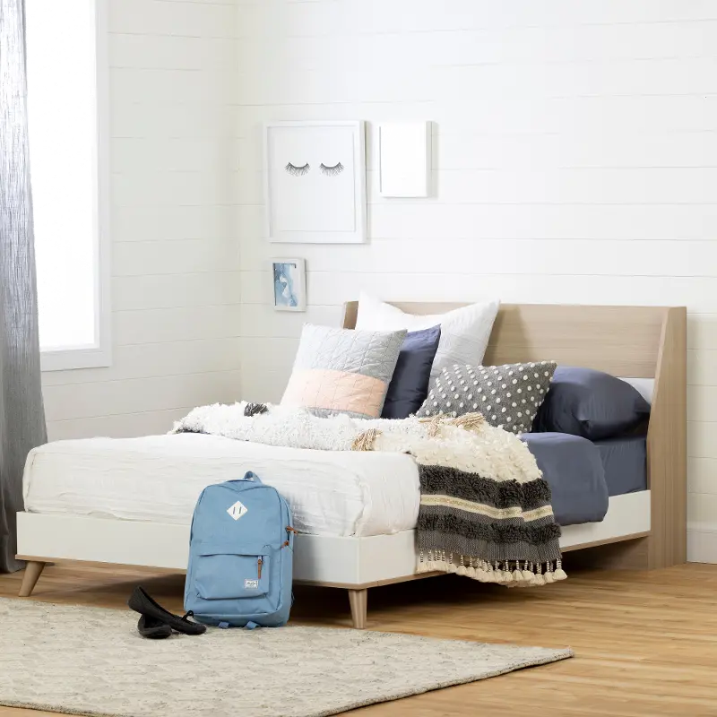 12175 Yodi Modern Soft Elm and White Full Bed - South Shore