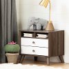 12178 Modern Walnut Brown and White Nightstand - Yodi