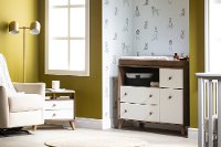12178 Modern Walnut Brown and White Nightstand - Yodi-3