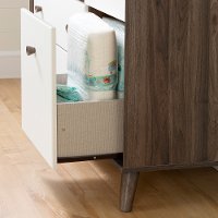 12179 Modern Walnut Brown and White Changing Table - Yodi-2