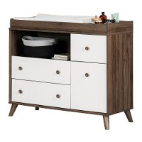12179 Modern Walnut Brown and White Changing Table - Yodi-4