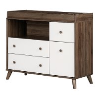 12179 Modern Walnut Brown and White Changing Table - Yodi-5