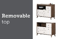 12179 Modern Walnut Brown and White Changing Table - Yodi-6