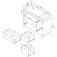 12179 Modern Walnut Brown and White Changing Table - Yodi-7