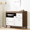 12179 Yodi Modern Walnut Brown and White Changing Table