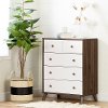 12180 Modern Walnut Brown and White Chest of Drawers - Yodi