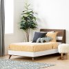 12181 Modern Walnut Brown and White Twin Bed - Yodi