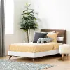 12181 Yodi Modern Walnut Brown and White Twin Bed - South Shore
