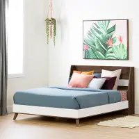 12182 Yodi Modern Walnut Brown and White Full Bed
