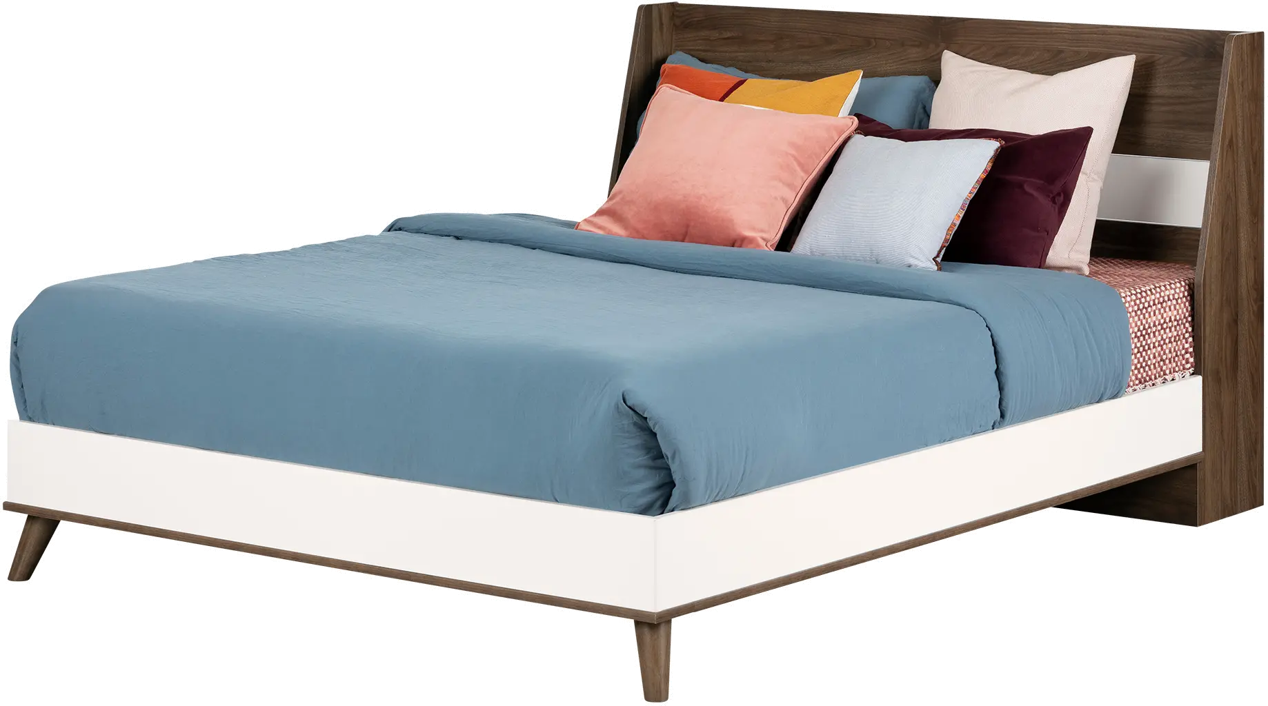 12182 Yodi Modern Walnut Brown and White Full Bed-5