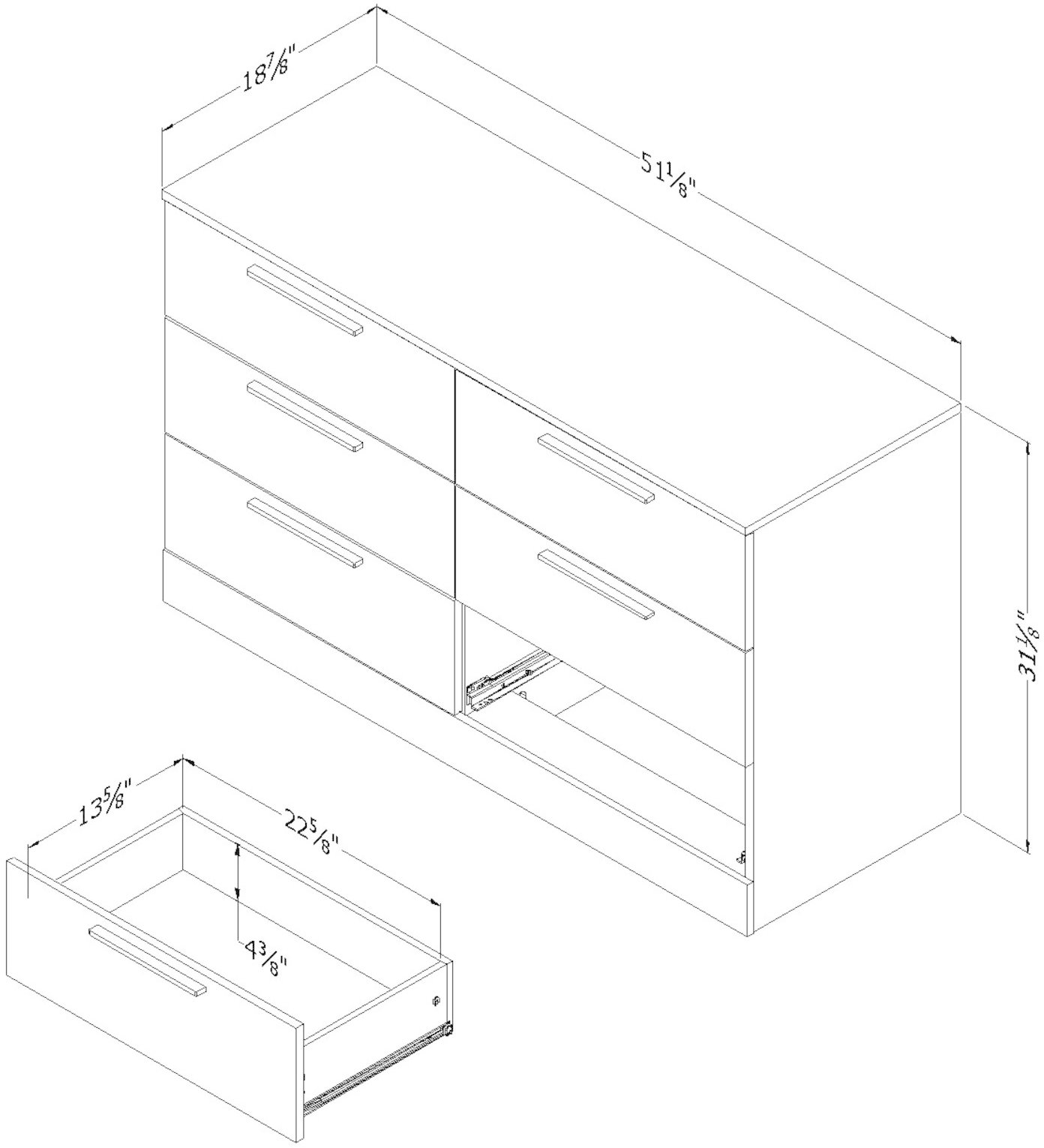 12233 Gray Oak 6-Drawer Dresser - Step One Essential-6