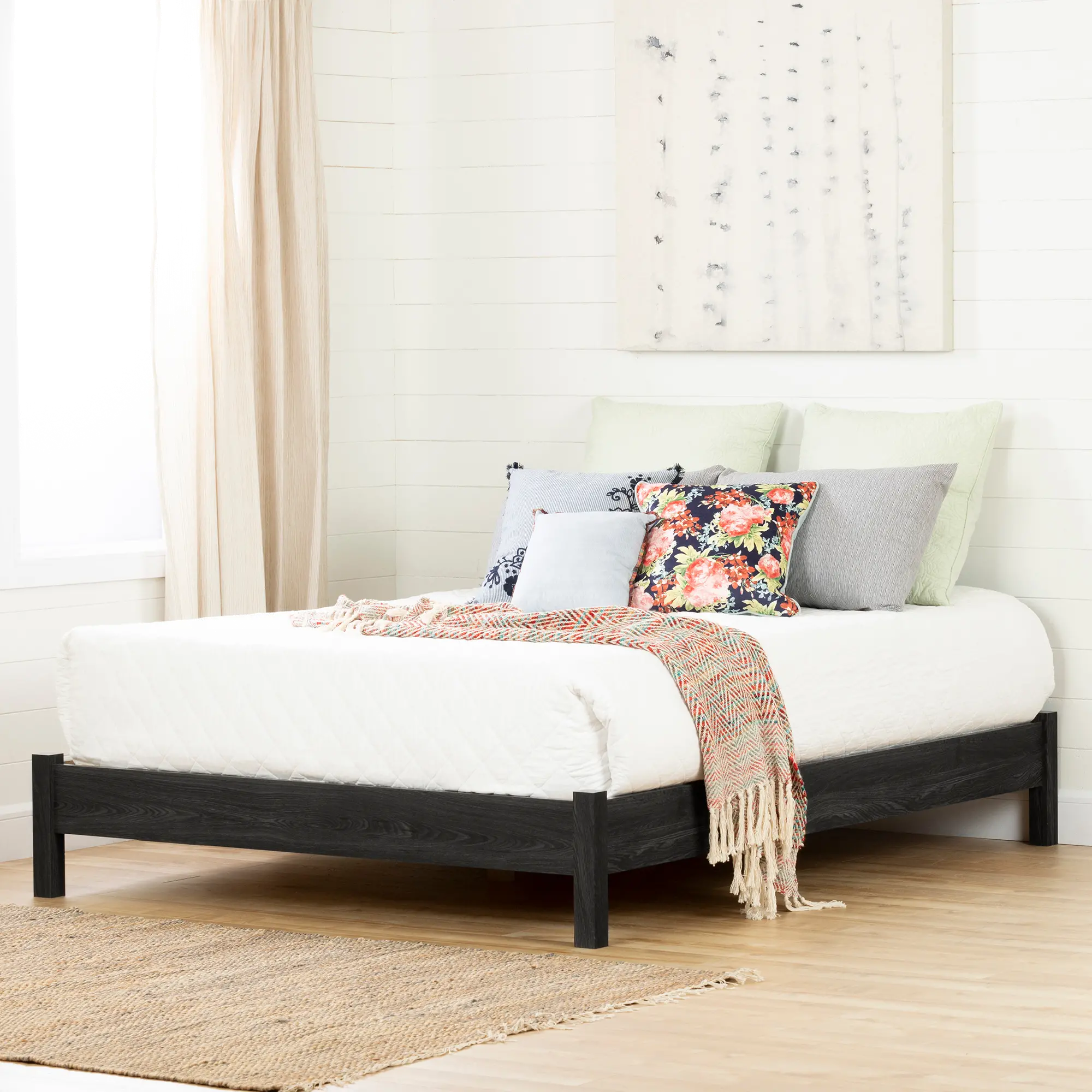 12240 Modern Gray Oak Queen Platform Bed - Step One Essential-1