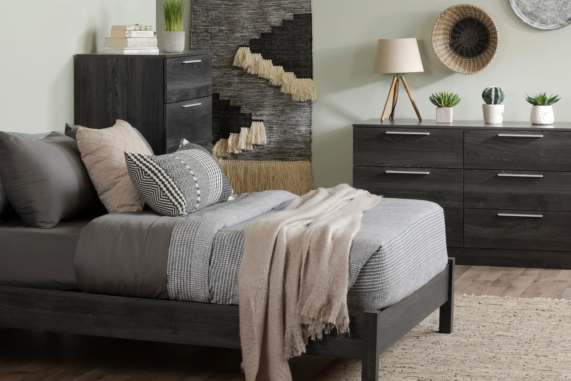 12240 Modern Gray Oak Queen Platform Bed - Step One Essential-3