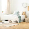 12281 Contemporary White Queen Platform Bed - Kanagane