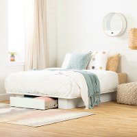 12281 Contemporary White Queen Platform Bed - Kanagane