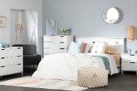 12281 Contemporary White Queen Platform Bed - Kanagane-5