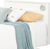 12282 Contemporary White Queen Headboard with Shelf - Kanagane-6