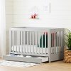 12310 Modern Light Gray Crib with Drawer and Toddler Rail - Yodi