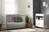 12310 Modern Light Gray Crib with Drawer and Toddler Rail - Yodi-3