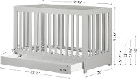 12310 Modern Light Gray Crib with Drawer and Toddler Rail - Yodi-6