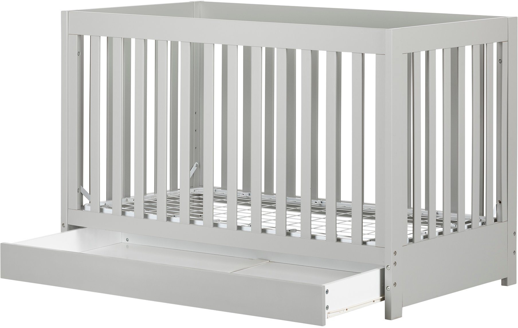 12310 Yodi Modern Light Gray Crib with Drawer and Toddler Rail-7