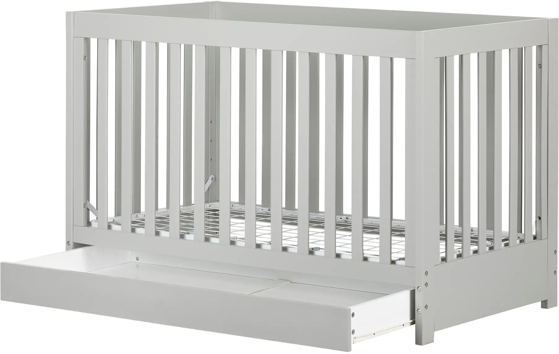 12310 Yodi Modern Light Gray Crib with Drawer and Toddler Rail-7