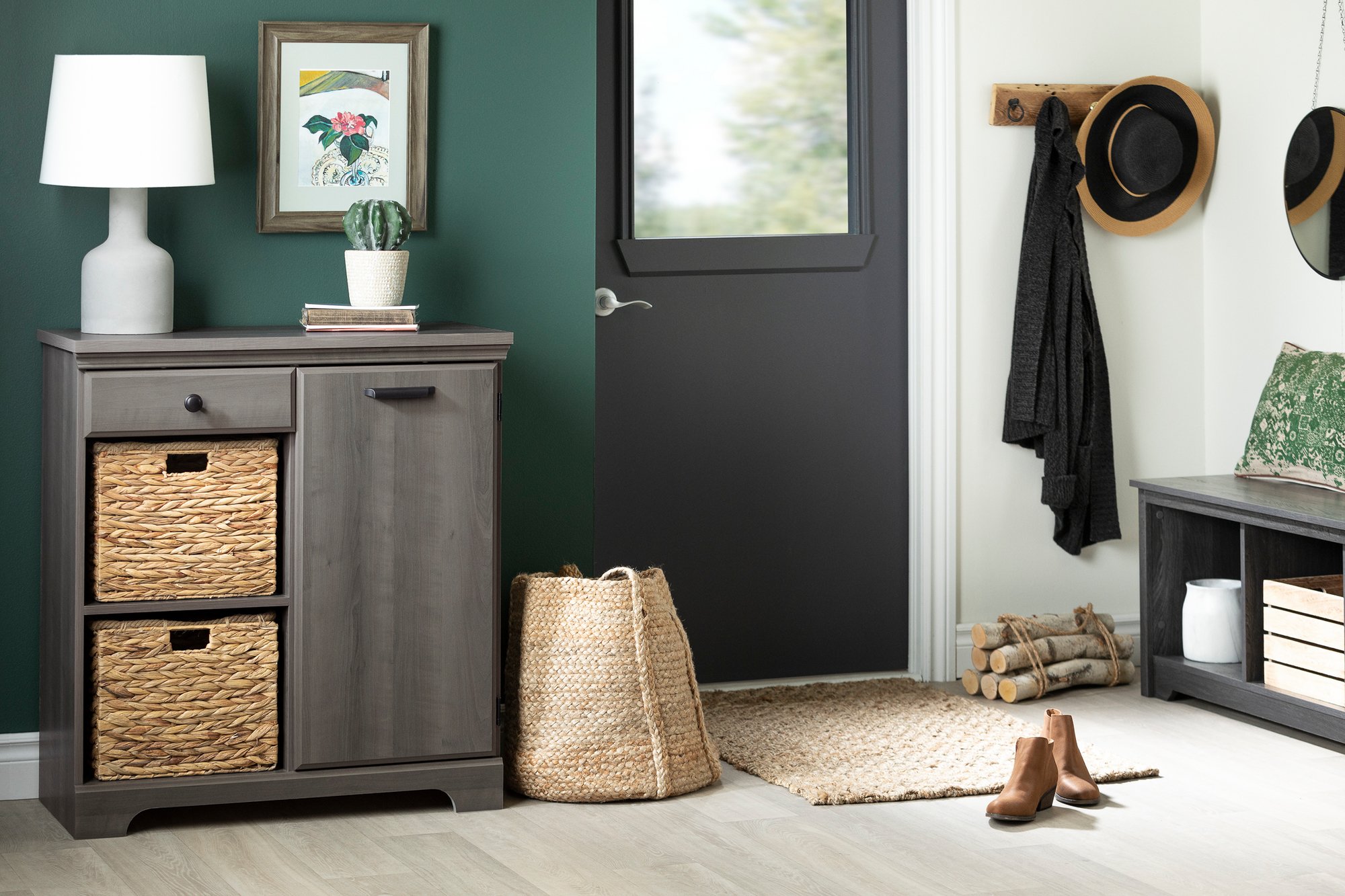 12312 Gray Maple 1 Door Storage Cabinet - Versa-3
