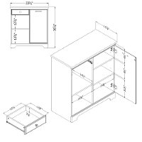 12312 Gray Maple 1 Door Storage Cabinet - Versa-5