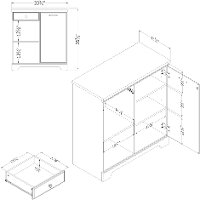 12313 Winter Oak 1 Door Storage Cabinet - Versa-5