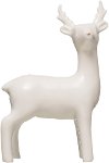 5 Inch White Standing Deer with Gold Electroplated Nose