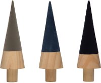 Assorted Blue, Dark Purple or Taupe Flocked Wooden Tree