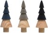 Assorted Taupe, Blue or Dark Purple Flocked Wooden Tree