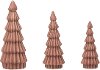 Matte Blush Stoneware Trees Holiday Decorations (Set of 3)