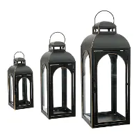 11 Inch Black Metal Lantern