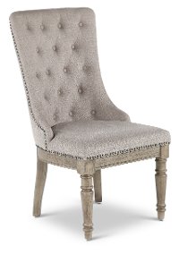 Traditional Gray Tufted Upholstered Dining Room Chair - Madison Ridge