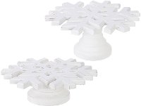 10 Inch White Wood Snowflake Riser