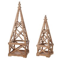 37 Inch Brown Fir Wood Trellis
