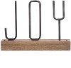 8 Inch Joy Metal Word Art on Wood Base