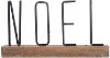 11 Inch Noel Metal Word Art on Wood Base