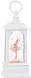 9 Inch White and Pink Ballerina Musical Lighted Lantern