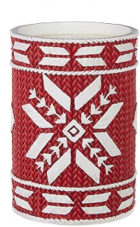 6 Inch Red and White Nordic Candle Holder