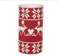 8 Inch Red and White Nordic Candle Holder