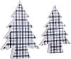 10 Inch Black and White Plaid Ceramic Tree Winter Decoration