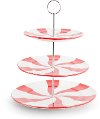 Red and White Peppermint Swirl 3 Tier Stand Winter Decoration