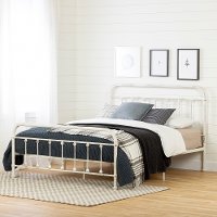 12320 Shabby Chic White Queen Metal Bed - Prarie-1